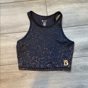 Size Medium Black and Gold Buffbunny Crop Top